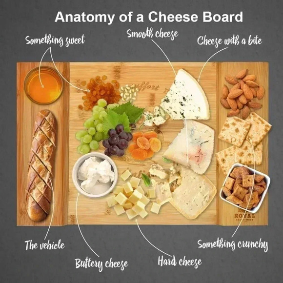 Unique Bamboo Cheese Board, Charcuterie Platter - Picture 2 of 11